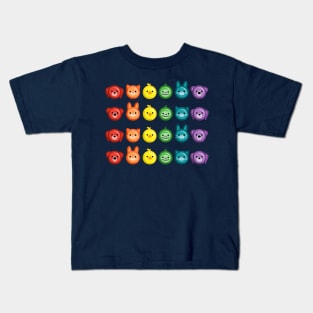 Animal Rainbow Button Pattern Kids T-Shirt